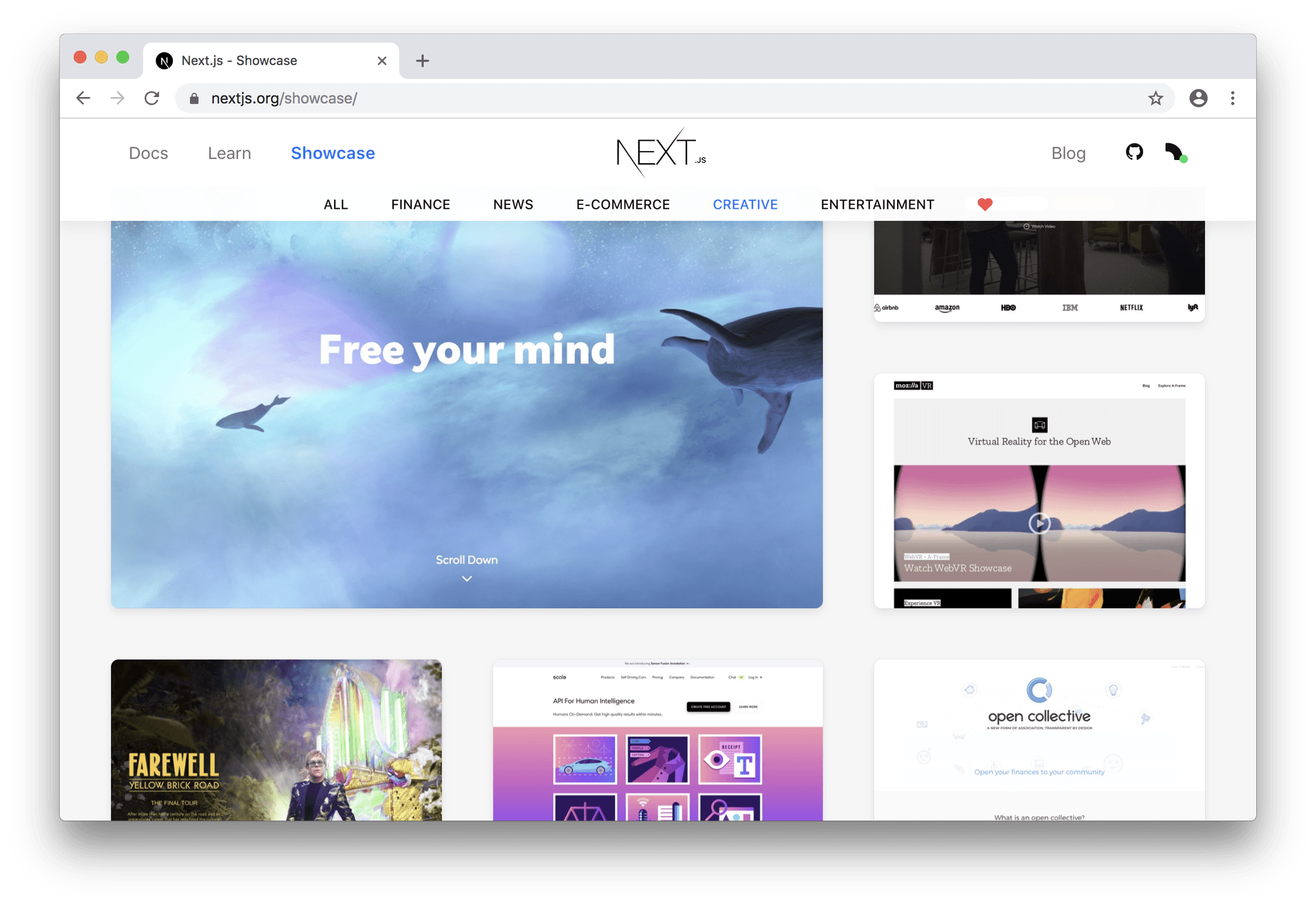 Get inspired on nextjs.org/showcase